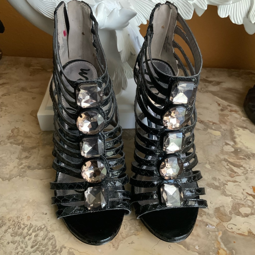 Sam Edelman Black High Heel Gladiator Sandals